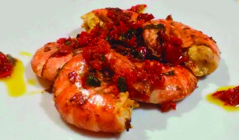 Gamberoni in salsa piccante